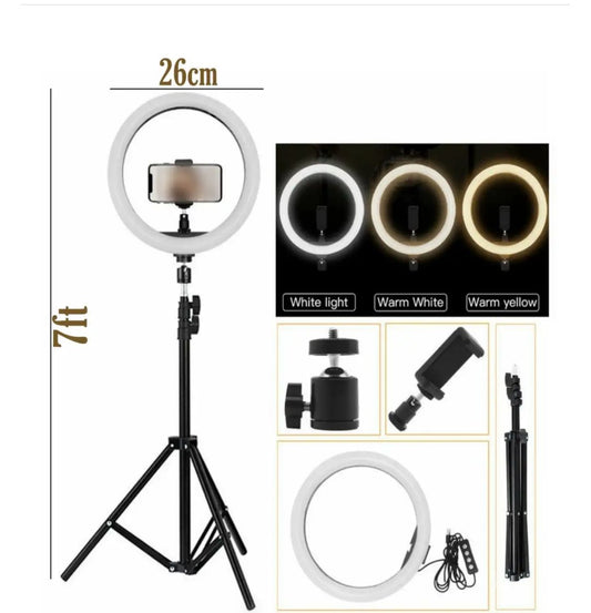 26cm Ring Light with Mobile Holder, Stand