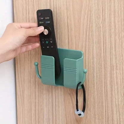 1pc Adhesive Wall Mount Phone Holder With Hooks,