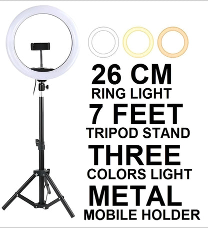 26cm Ring Light with Mobile Holder, Stand