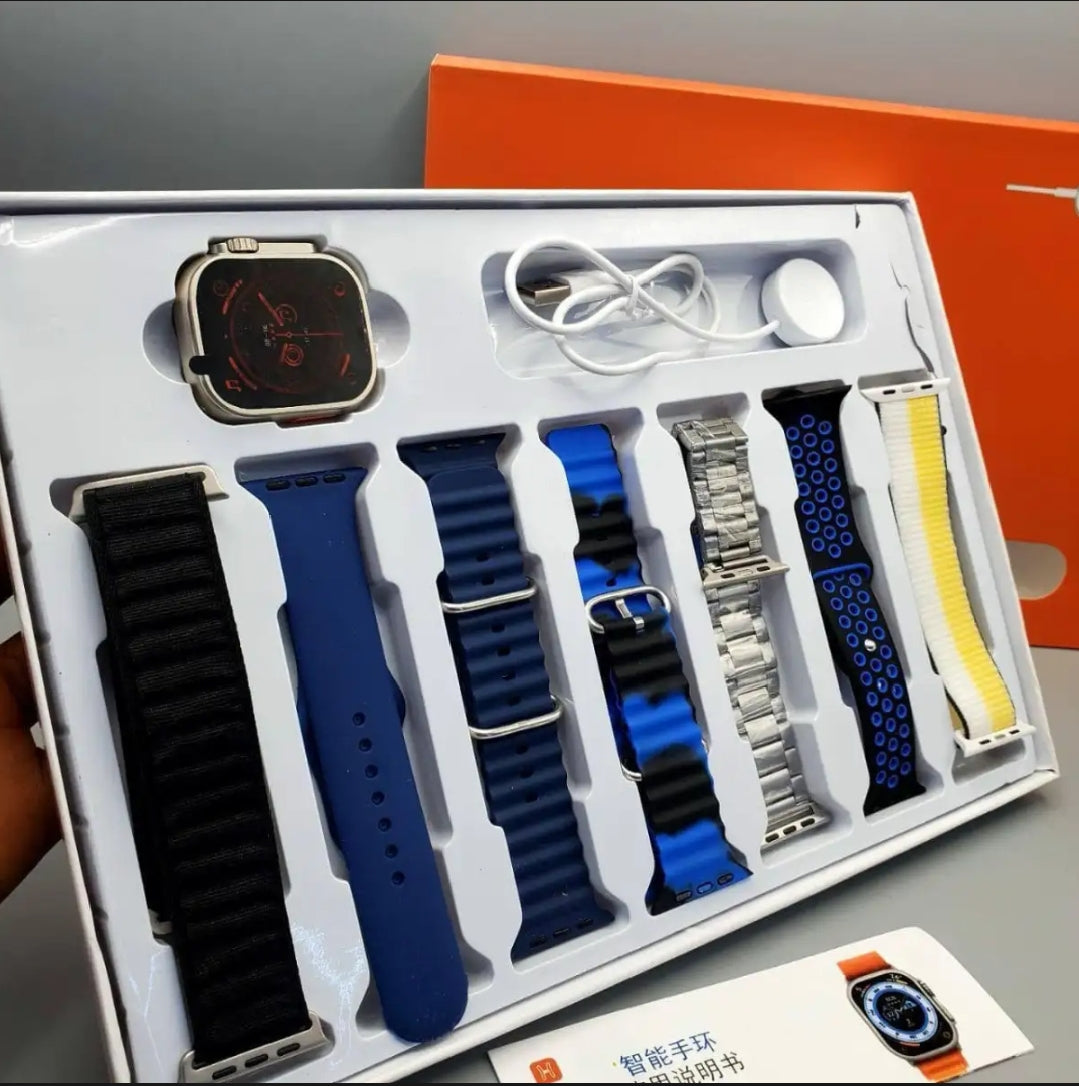 7 in 1 Smart Watch - 7 Straps Smart watch Ultra watch 8 for Gift