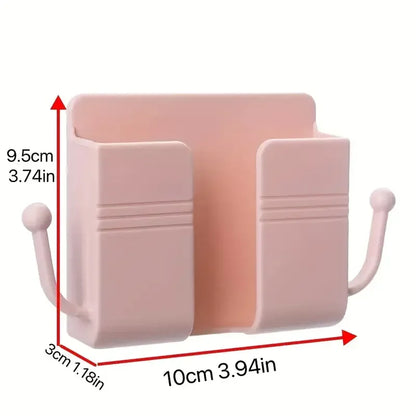 1pc Adhesive Wall Mount Phone Holder With Hooks,