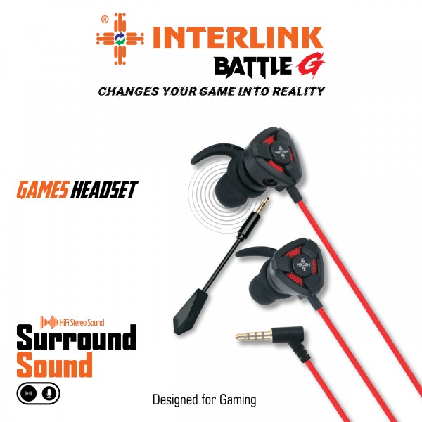 Interlink Battle G Gaming  Handsfree-Original Gaming Handsfree for Pubg/Free Fire/CSGO